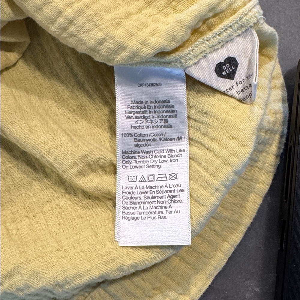 Madewell Pale Yellow Square-Neck Short Sleeve Top - Picture 4 of 4